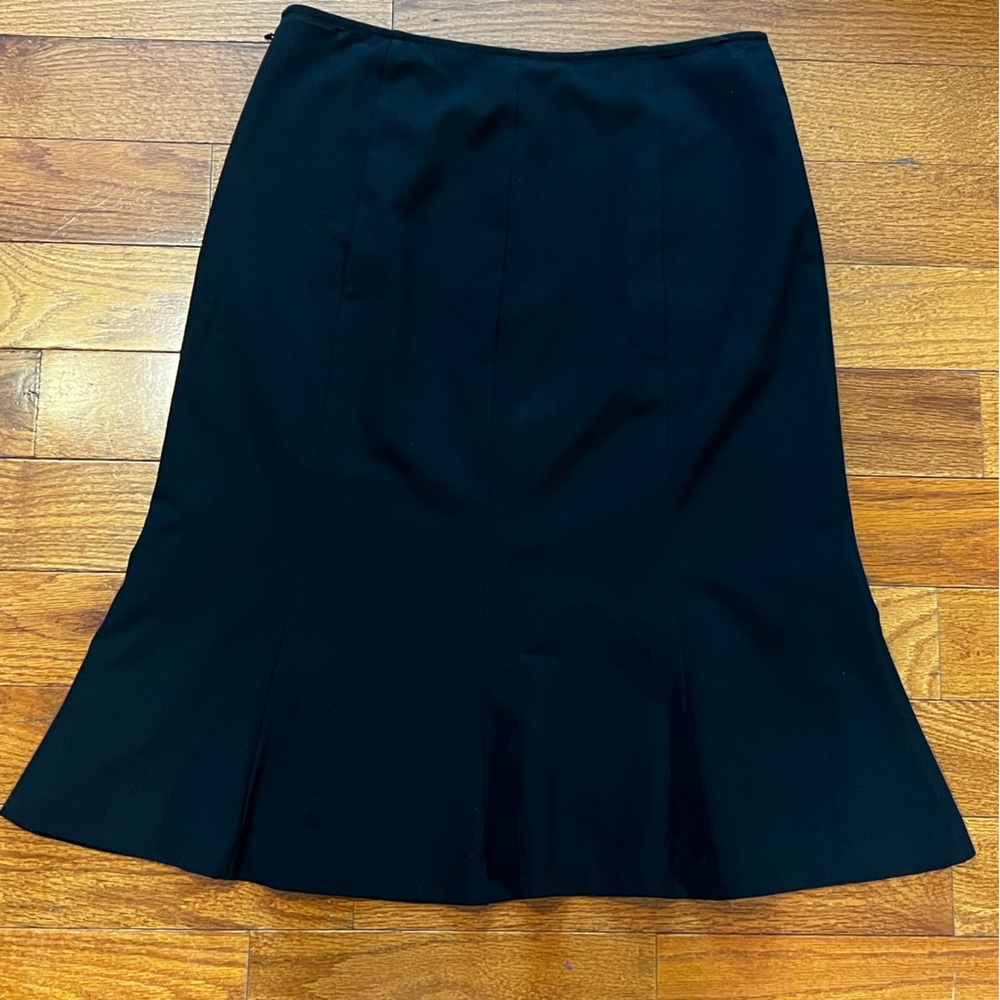 Apostrophe Stretch Black Flute Skirt Women's 8, Classic Midi Skirt